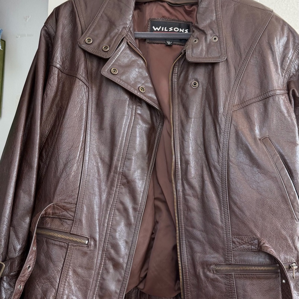 Vintage America Men's Dark Brown Leather Military Jacket’s